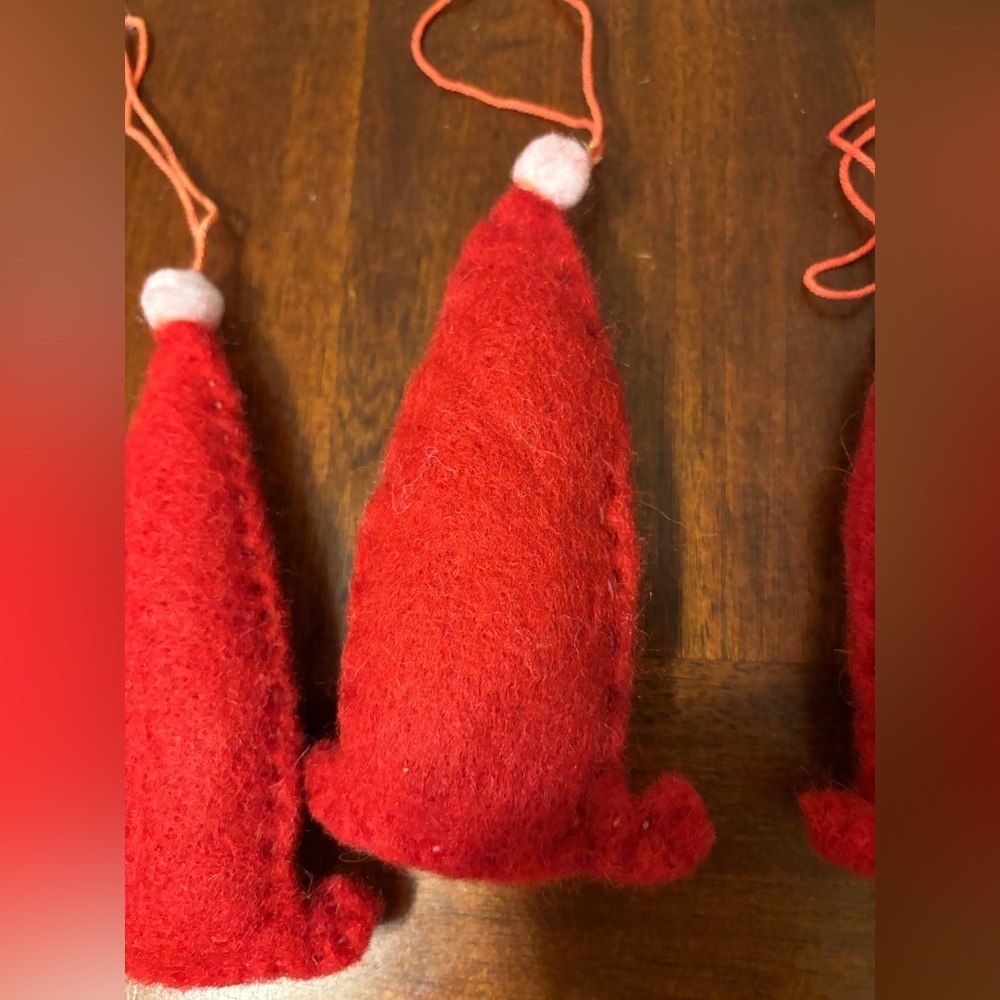Christmas Happy Face Santa Ornaments Lot Of 4 - Picture 10 of 12